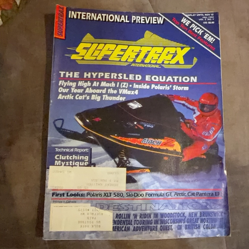 Vtg Supertrax International Snowmobile Magazine Fall 1991 Arctic Cat Polaris